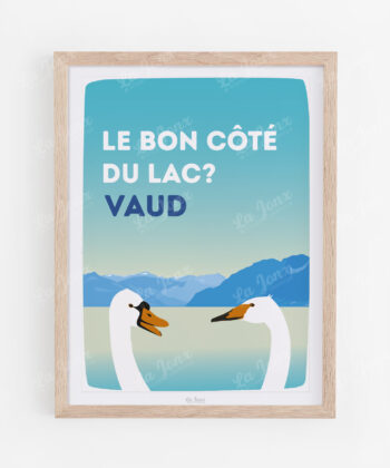 Poster von Le bon côté du lac, präsentiert in einem Holzrahmen