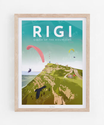 Rigi-Poster, präsentiert in einem Holzrahmen
