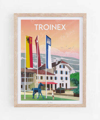 Poster von Troinex, in einem Holzrahmen präsentiert