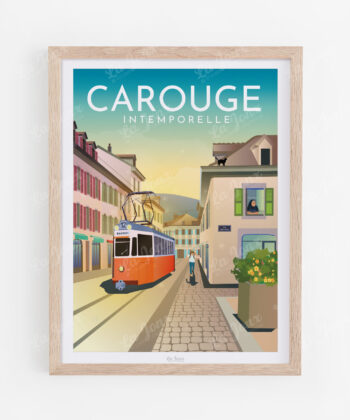 Poster von Carouge l'intemporelle, in einem Holzrahmen präsentiert